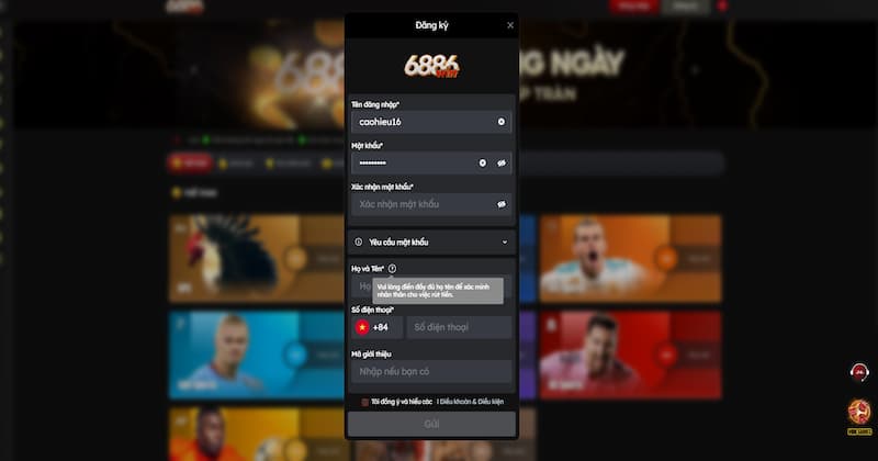 Đăng ký 6886win chi tiết
