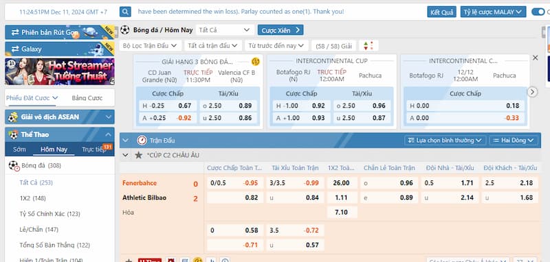 Tỷ lệ kèo cược thể thao 6886win hấp dẫn